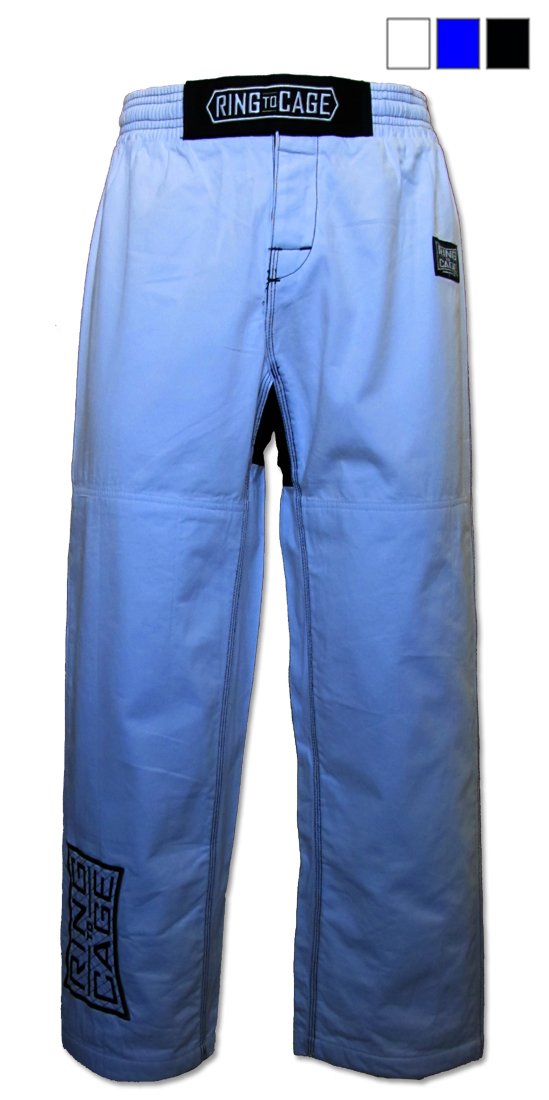 Ring to Cage Hybrid Flex Panel Gi Pant for Jiu Jitsu, Grappling - White (A1)