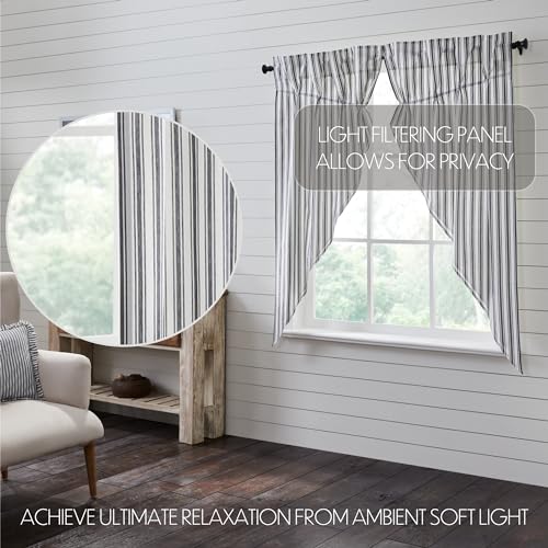 VHC-Brands-Sawyer-Mill-Ticking-Stripe-Prairie-Panel-Black-63x36x18-Set-of-3 VHC Brands Sawyer Mill Ticking Stripe Prairie Panel Black 63x36x18 Set of 3