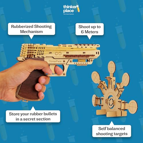 Image of DIY Blaster Gun Toy & Dynamic Target | Build & Play with a Working Blaster Gun | STEM Educational Toy for Kids Age 8, 9, 10, 11+ Years | Science & Learning