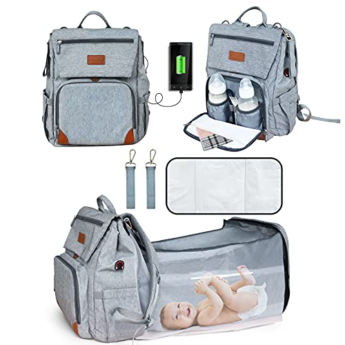 Image of Diaper Bag Backpack, Anweller Baby Nappy Changing Bags Multifunction Travel Back Pack with Changing Pad & Stroller Straps, Large Capacity, Waterproof and Stylish