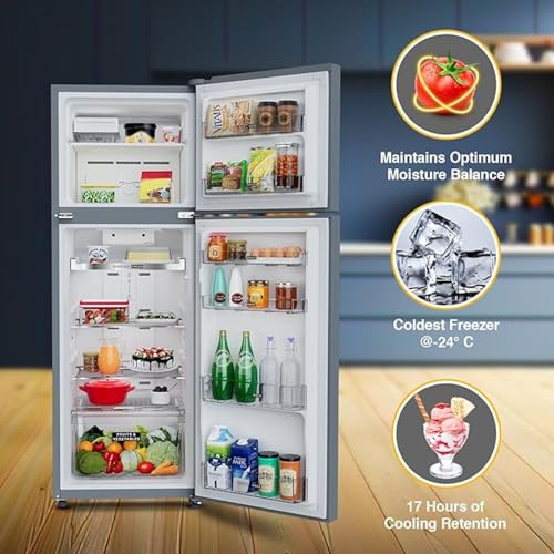 Whirlpool Intellifresh 259L 2 Star Frost Free Double Door Refrigerator (WHIRL REF FF IF INV ELT DF305 ILLUSIA STEEL 2S) 5 51hi7Xlv2WL