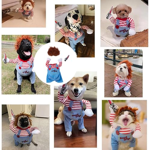 Halloween Kostüme für Hunde, Gruseliges Hundekostüm für Halloween-Partys, Lustige Verkleidung für Haustiere, 1 Set (M)