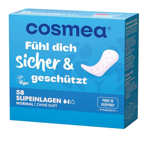 cosmea Slipeinlagen Normal ohne Duft, Vorteilspack 5 x 58 Stück, Hygiene-Einlagen made in Germany