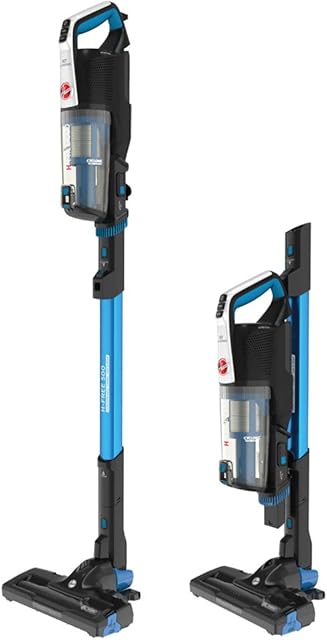 Hoover H-FREE 500 Pets Cordless Vacuum Cleaner with Ultra Lightweight, Compact Design, Pet Configuration, 40-minute Battery Capacity, and Turbo Boost for Tough Dirt 1.5 Litre Blue/Black