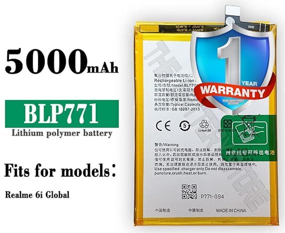 Image of Original BLP771 Battery for Realme Narzo 10 | 6i /C3 / Narzo10 Battery with 1 Year Warranty ****(V00000129)