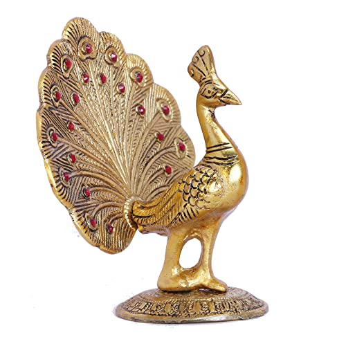 Image of KridayKraft Peacock Metal Statue Idol Decorative Showpiece Feng Shui As Table Top Figurine for Living Room Bedroom Home Office Decor for Decoration & Gifting Purpose