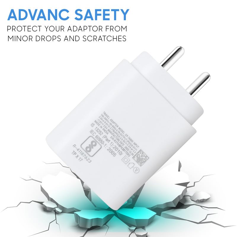 Image of 25W Type C Charger Compatible with Samsung Galaxy M35 5G Cellular Mobile Phone Support USB C Super Fast 25 watt Power Charging Adapter for A55 /F15 /A15 /A35 /M15 /S21 fe /S23 Fe /S24 /S23 /Tab Charge, White