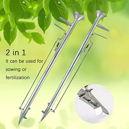Herramienta manual sembradora 2 en 1 metálica miniatura 2