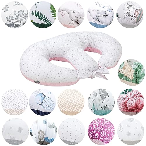 Bellochi Coussin d'allaitement Jumeaux avec Housse Coussin Allaitement - 100% Coton, Oreiller Allaitement Multifonction - Aurora