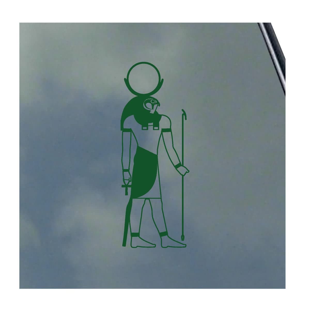 Khonsu Egyptian Moon God Vinyl Sticker | 3x8 Inch White Decal