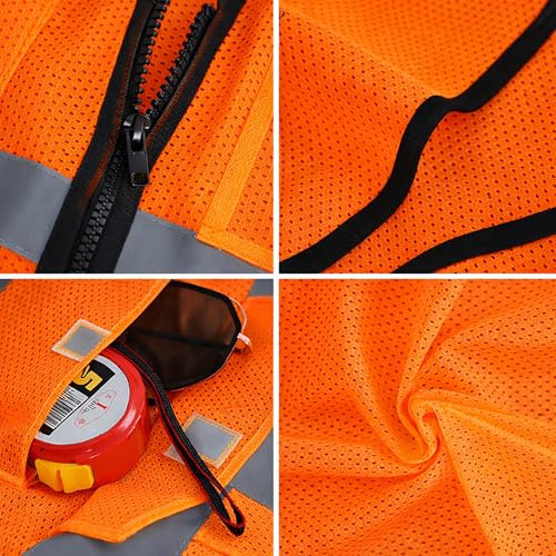 Image of uniformer Premium Safety Jacket for Men and Women | Reflective High Visibility | Ideal Unisex Safety Jacket for Civil Engineer | Used in Airport, Construction, Traffic