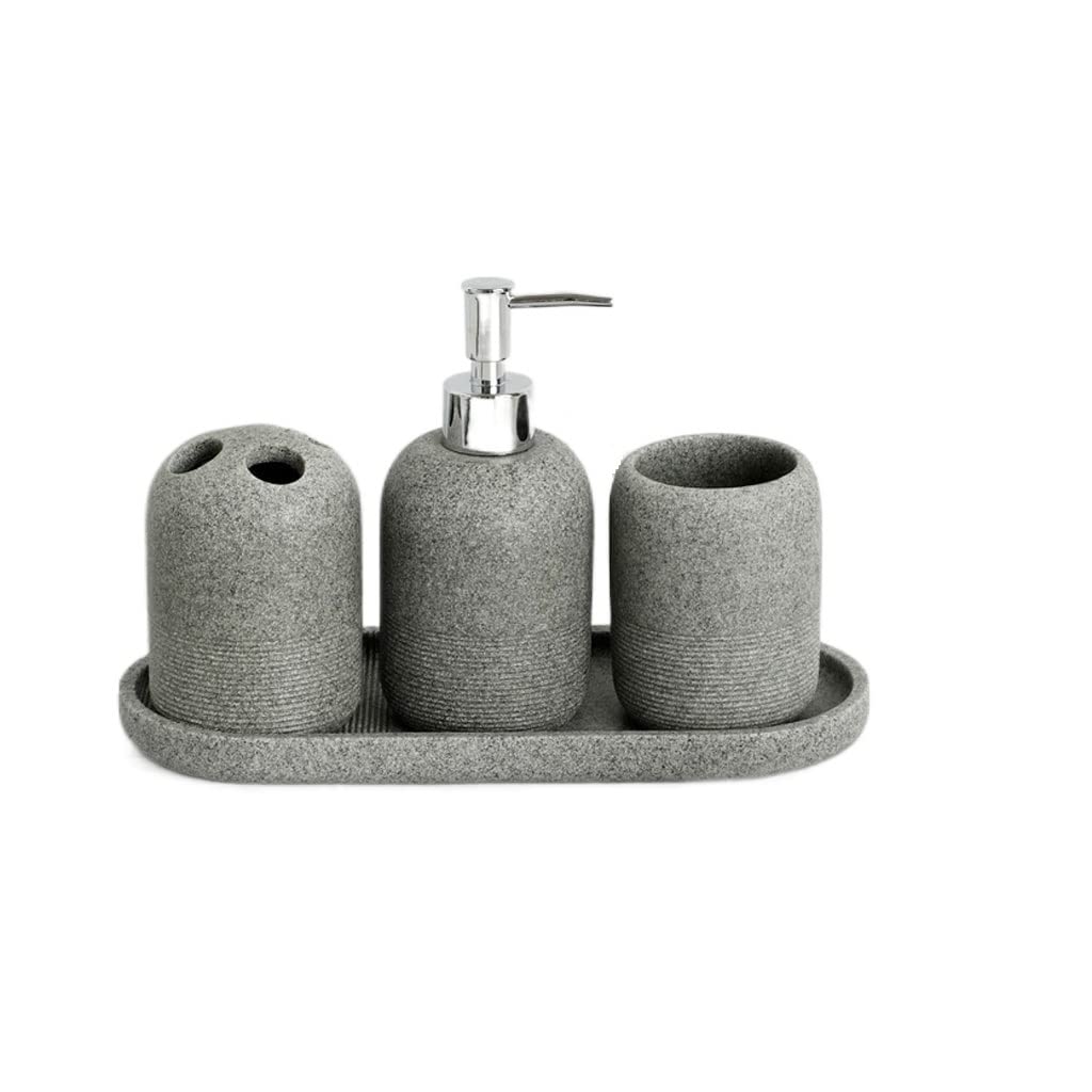 Kitchen Soap Dispenser Soap Dispenser Set Resin Soap Dispenser Wash Mouth Cup Soap Dish Toothbrush Cup Bathroom Four-piece Set Bathroom Soap Dispenser