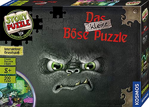 KOSMOS 680794 Story Puzzle: Das kleine Böse Puzzle, 200 Teile, interaktives Puzzle-Abenteuer mit Grusel-Spaß, Lesen - Puzzeln - Rätsel lösen, für Kinder ab 8 Jahre
