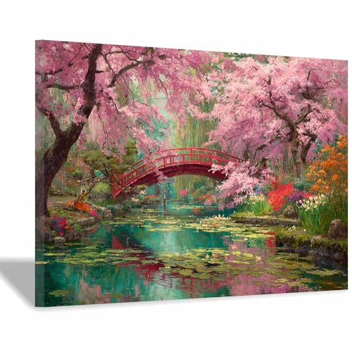 Poster Nature Pont de Cerisier Rose 40x60cm Encadré XENIOU