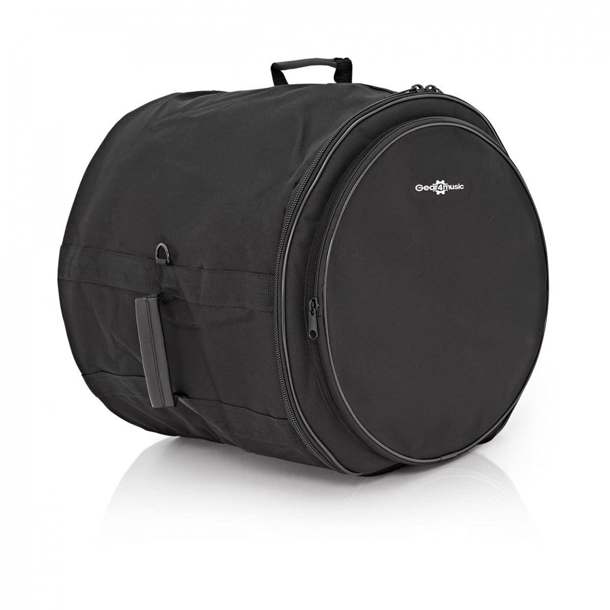 Gepolsterte Floor Tom Drum Tasche mit Gurt von Gear4music 16" x 16" | Vordertasche für Ersatzfelle, robustes Nylonäußeres, 10mm Polsterung, ideal für Auftritte und Lagerung