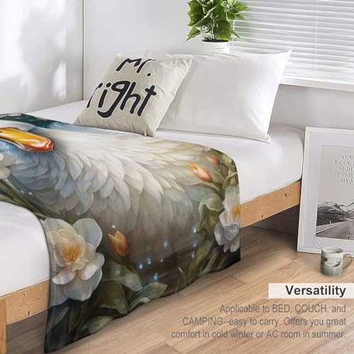 Manta de franela con estampado digital de pato para cama y sofá grande 7