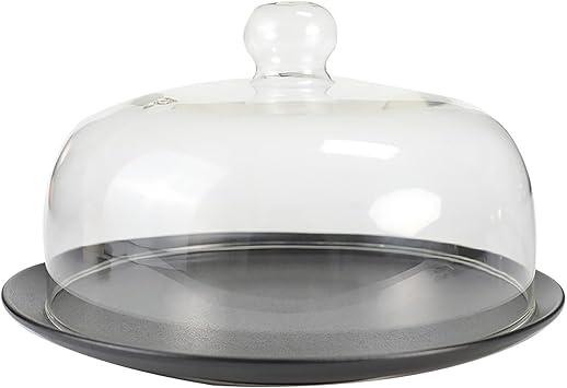 High Borosilicate Glass Microwave Cover for Food, Anti-Splash Microwave Plate Cover, Multi-Function Cake Dome, Easy Grip Handle, Dishwasher Safe,18cm