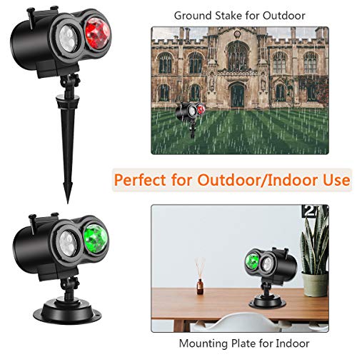 Ocean Wave Christmas Projector Lights 2-In-1 Moving Patterns With Ocean Wave Led Landscape Lights Waterproof Outdoor Indoor Xmas Theme Party Yard Garden Decorations, 14 Slides 10 Colors (Black) #TOP4
