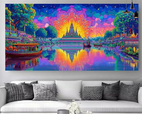 Cadeau de broderie gem art paysage géant pour passionnés créatifs