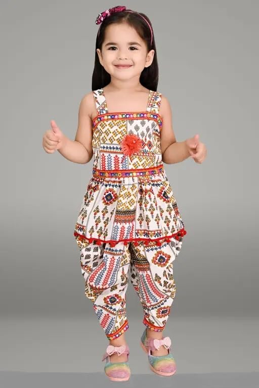 Image of EPIKID Girl's Festive & Party Kurta And Dhoti Pant Set