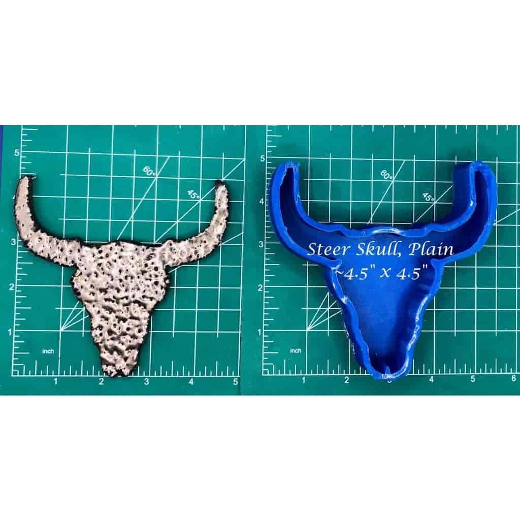 Steer Skull - Flat Front - Silicone Freshie Mold -