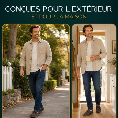 Image of Moccasins for Men, Leather Loafers, Indoor & Outdoor, Made in Canada