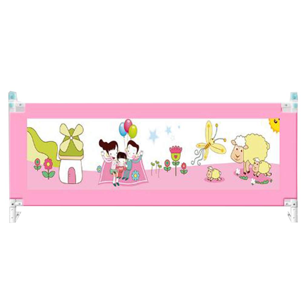 Paraurti per Sponda del Letto del Bambino, Sponde del Letto di Sollevamento Verticale Extra Lunghe e Alte per Bambini Piccoli, Lavabile per Bambini Piccoli,Rosa,180cm*62cm