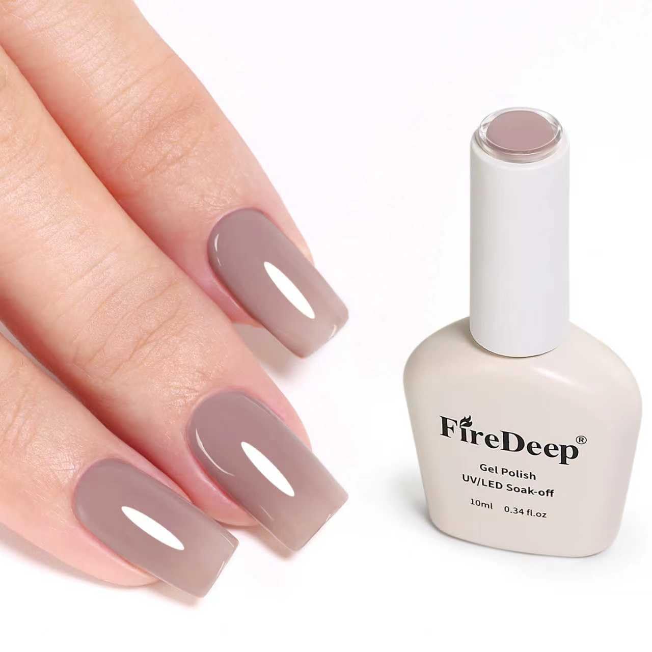 Firedeep 10ml Hema freier Jelly Nagellack in Nude Brown ablösbar langanhaltend UV lichtgehärtet Nail Art DIY Home Salon Geschenk für Frauen 1 Stück