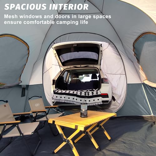 Image of UNP SUV Dome Tent for Camping, Outdoor 6 Person Car Camping Tent, Easy Set Up SUV Tailgate Tent with Rainfly 10' x 10' Vehicle Camping Tent | for Camping