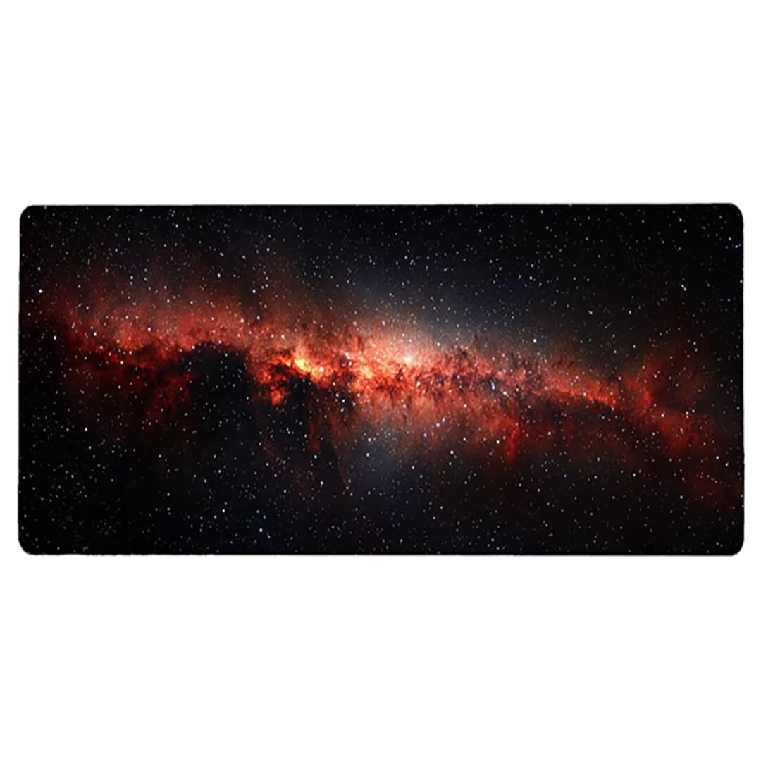Podkładka pod mysz do gier XXL Gwieździste niebo - 1400 x 600 x 3 mm - Krajobraz antypoślizgowa wodoodporna podkładka na biurko z szytymi krawędziami dla graczy, komputerów PC i laptopów-35614
