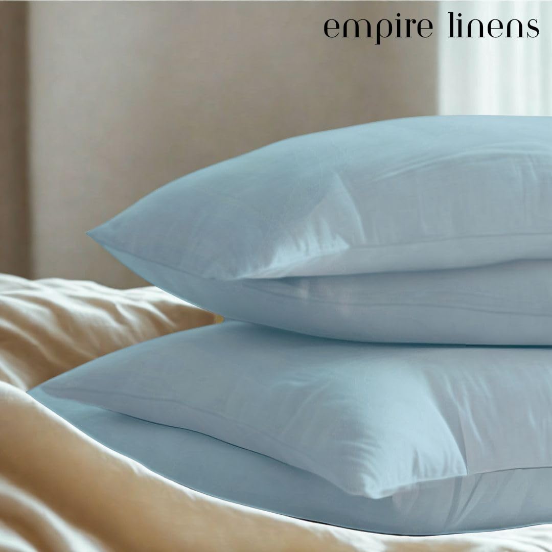 Empire Linens Toddler Pillowcase – 100% Cotton Soft Pillow Cover for Kids | Zippered Closure | Breathable & Washable | Fits Toddler Pillow Cover (Light Blue, 16x22 Inch)