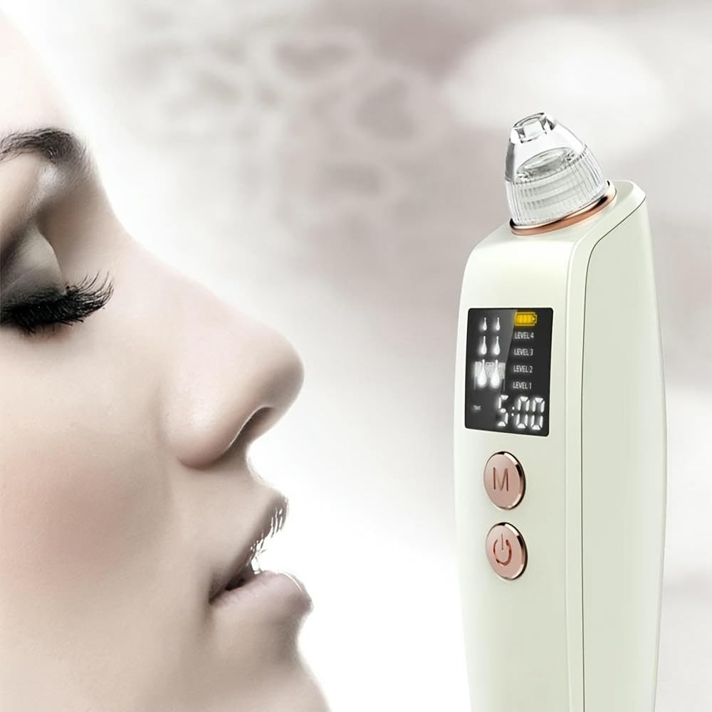 NYSDM Aspiratore Elettrico Ricaricabile per Punti Neri, aspiratore per pori, estrattore di brufoli, estrattore di comedoni, Potente aspirazione, Display LCD