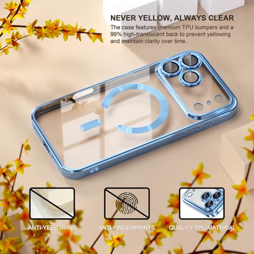 Image of Misea Magnetic for iPhone 17 Pro Case Compatible with MagSafe Light Blue