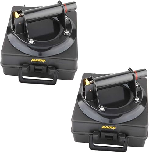 DAMO Ventosa al vacío de 10 pulgadas para elevación de vidrio y granito, elevador de vidrio resistente con mango de metal, ventosas con bomba de