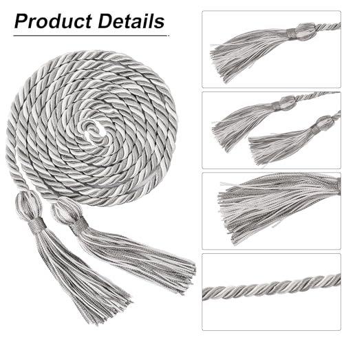 Image of GraduationMall Graduation Honor Cord 68 inch SilverWhite