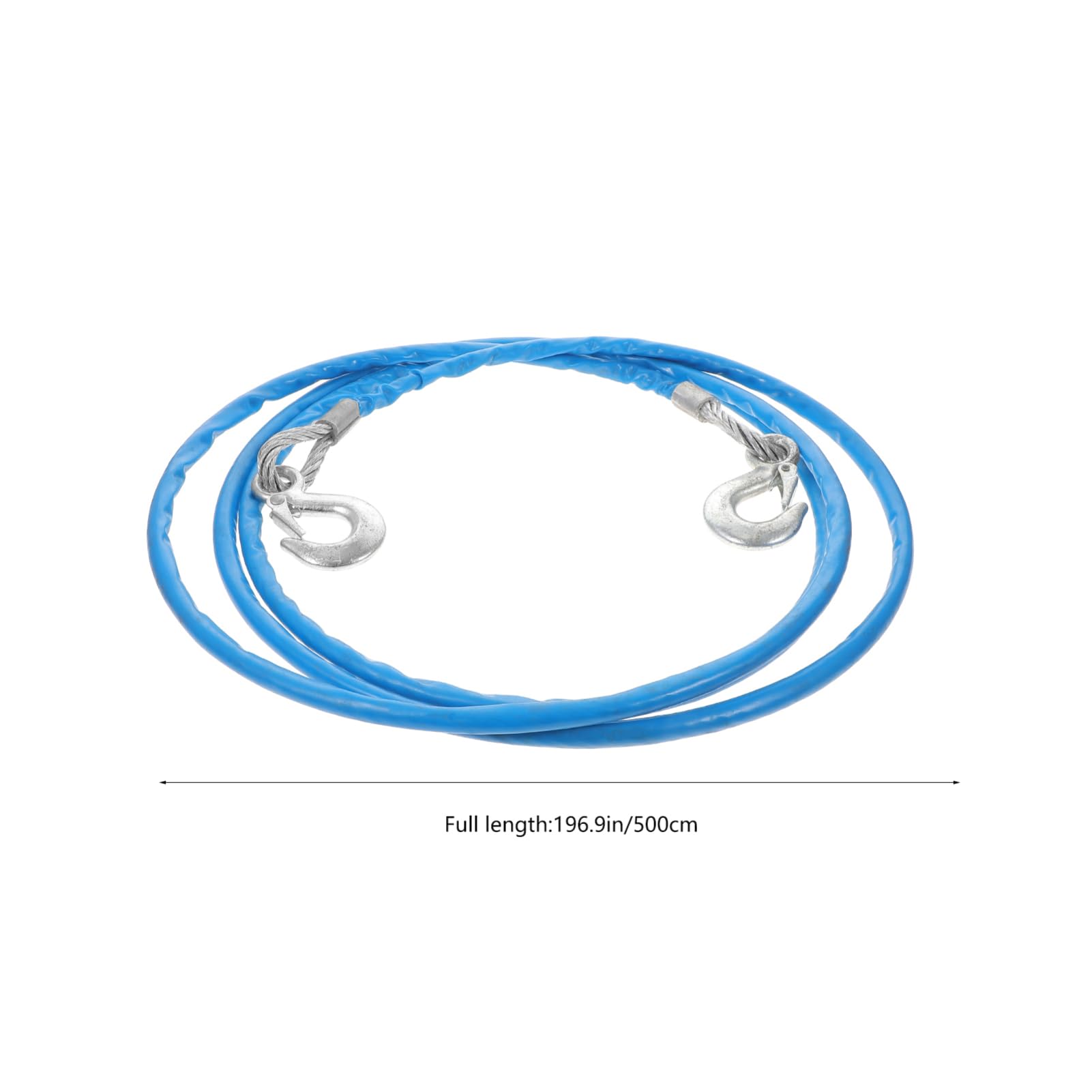 ABOOFAN 5m Steel Traction Rope Car Hauling Winch Rope Hauling Cable Hooks Fluorescent for Night Forged Iron