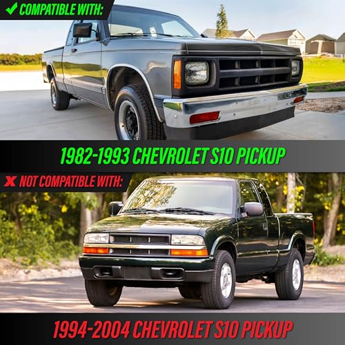 USR 82-93 S10 Bumper & Side Corner Light– Turn Signal/Parking Lamps (Left + Right) 4pc Set - Compatible with 1982-1993 Chevy S10 PickUp/Blazer SUV/GMC S15 / Jimmy (SMOKE LENS with AMBER BULBS)