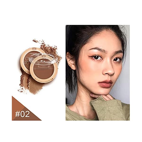 Contour Makeup Palette, Natural Long Lasting Cream Matte Bronzer Powder for Face Contouring Shading Sculpting Make-up Pallet, 0.21oz (02)