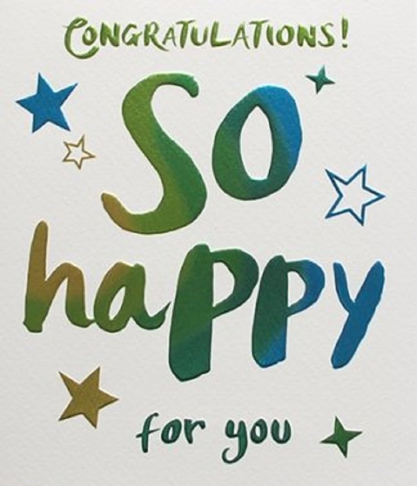 Greeting Card (PLK6023) Congratulations - So Happy For You - Ombré Foil Finish