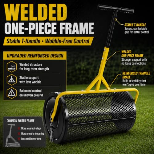 Image of 30 Inch Compost Spreader, Peat Moss & Lawn Top Dressing Spreader