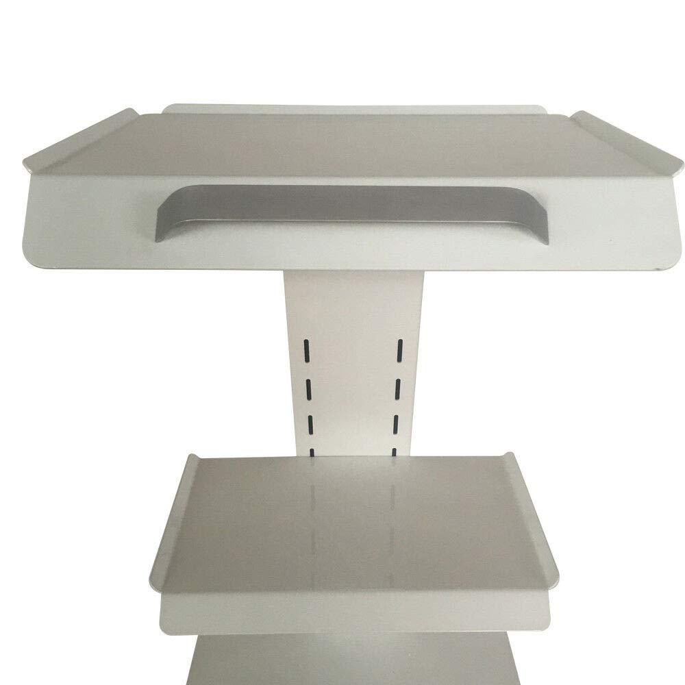 3 Böden Weiß Servierwagen Stahlplatte Serving Lab Trolley Laborwagen Tragbar Abräumwagen Medical Dental Lab Cart Transportwagen Rollwagen Medizinisch