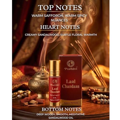 Image of Laal Chandaan Attar Roll-On Perfume Oil 8 ml | Alcohol Free | Long Lasting Rich Fragrance | Men & Women | Pocket Size Travel Friendly Roll On | Daily Wear Fragrance - Pack of 2