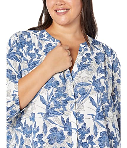 Nydj Plus Size Pintuck Blouse Belle Meade 4X #TOP2