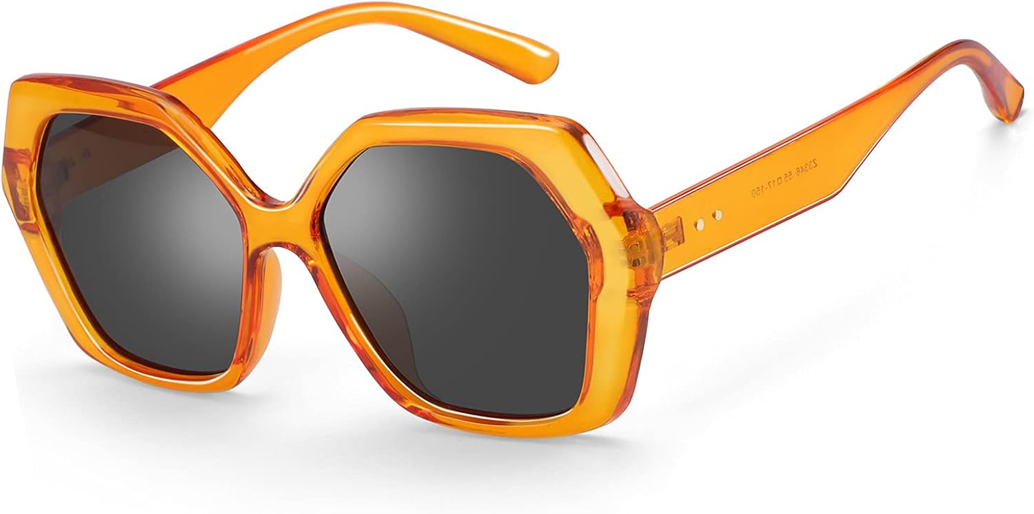 ZENOTTIC Retro Oversized Hexagonal Sunglasses for Women 100% UV400 Protection