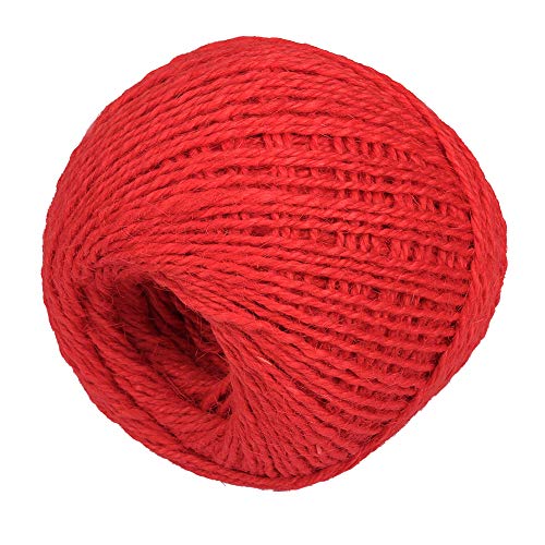 Spago di iuta da giardino, 50 m, corda di iuta naturale, per fiori e regali, fai da te, fai da te, decorazione, impacchettare, giardinaggio e riciclaggio, rosso