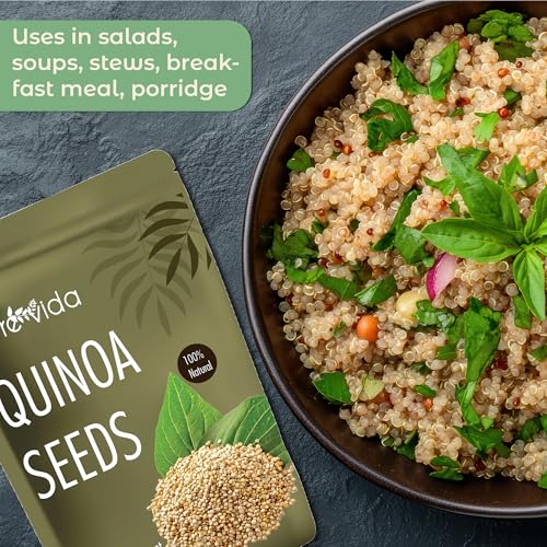 Image of Purevida Premium Quinoa Seeds 200g | 100% Wholegrain Superfood | High in Protein, Fiber & Essential Nutrients | Gluten-Free Ideal for Weight Management | Perfect for Salads, Breakfast & Healthy Meals