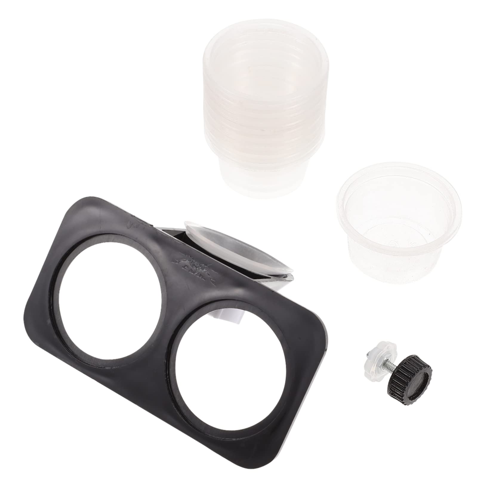 UKCOCO 1 Set Reptile Water Basin with Plastic Bowls Durable Feeding Station with Suction Mount for Bearded Dragons Lizards and Frogs Easy to Crawling Pet Supplies