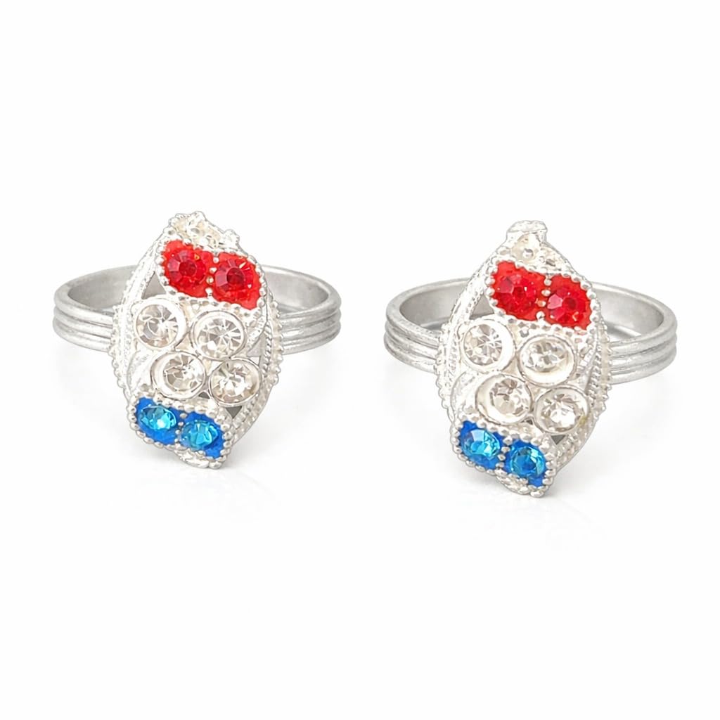 jewellery fashionable silver finish purple and blue stone stud Adjustable feet accessories/Bicchiya/Bichudi/toe ring/Jodvi/ 1 pair for women.-image-32