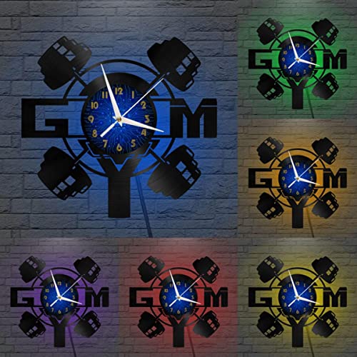 Horloge de gym en vinyle 12 pouces SZGFR idéale pour salon sportif - 3