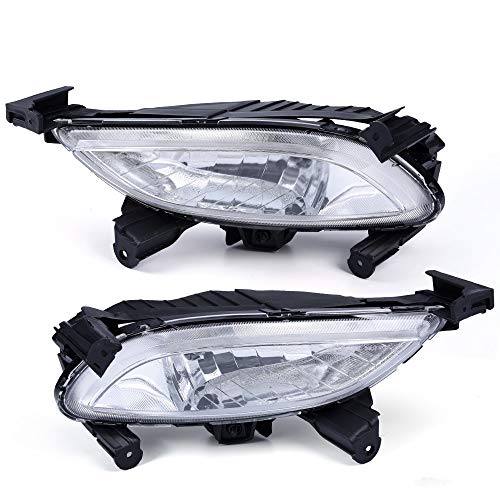 2Pcs Bumper Driving Fog Lights Lamps Replacement For Hyundai Sonata 2011-2014 Assembly w/881 27W Bulb Clear Lens